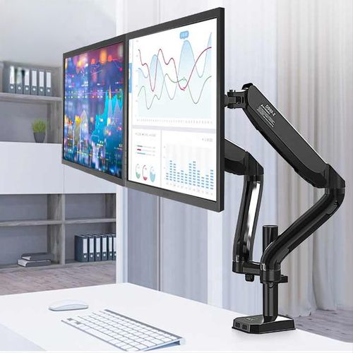 Double arm monitor Desktop Mount for 17" to 32"