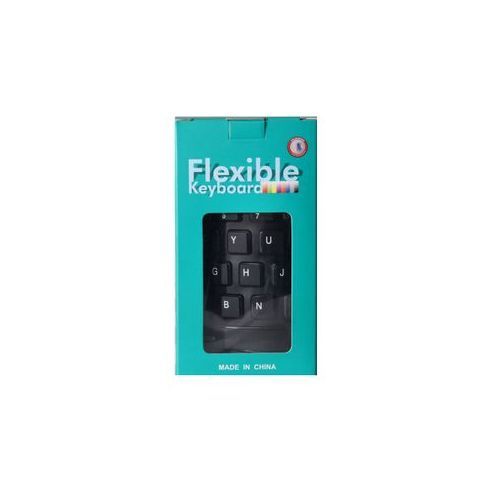 Flexible USB Silicone Gel Full-Sized Keyboard - Black