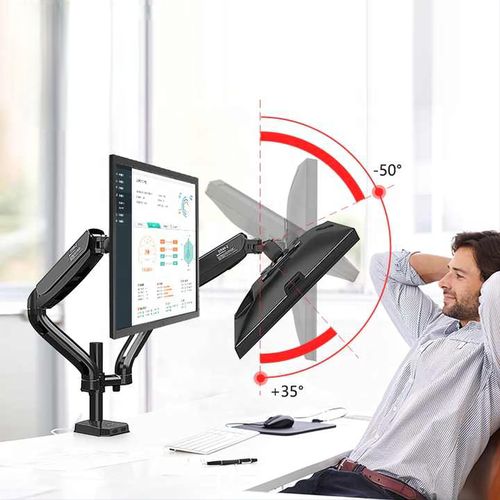 Double arm monitor Desktop Mount for 17" to 32"