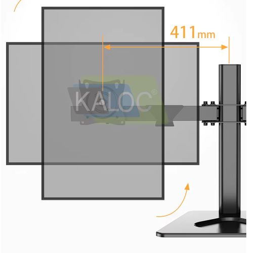 Kaloc Dual Multi Monitor Desk Mount Desktop Built Free Standing With Interactive Ergonomical Concepts - 17" to 32" Displays