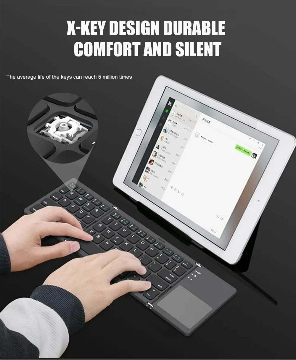 Foldable Bluetooth Keyboard with Touchpad