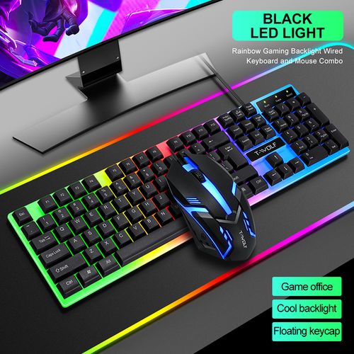 T-wolf TF230 Wired Gaming Keyboard With Background Light & Mouse