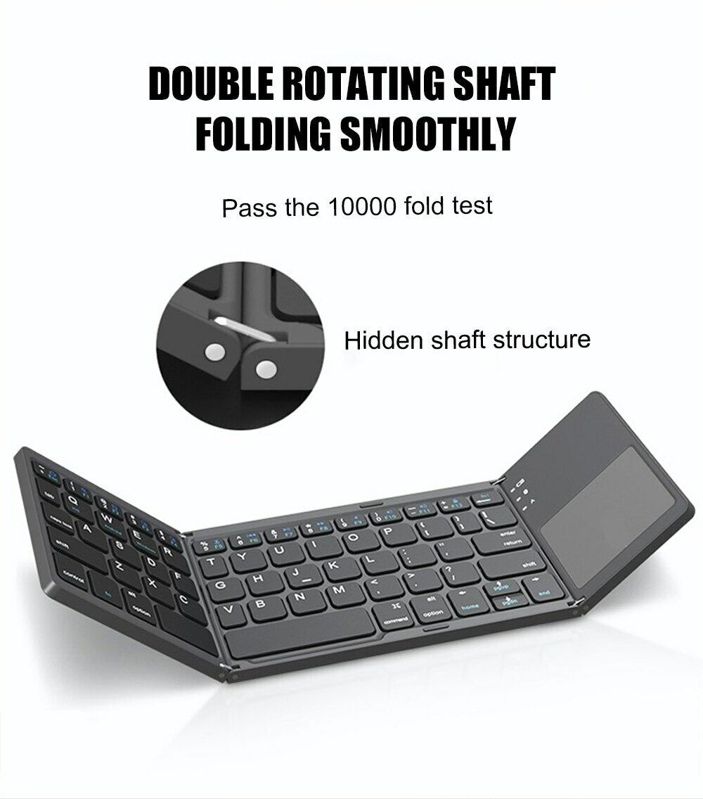 Foldable Bluetooth Keyboard with Touchpad