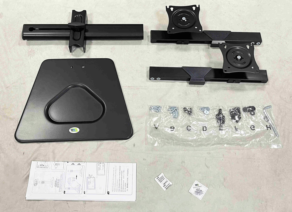 Kaloc Dual Multi Monitor Desk Mount Desktop Built Free Standing With Interactive Ergonomical Concepts - 17" to 32" Displays