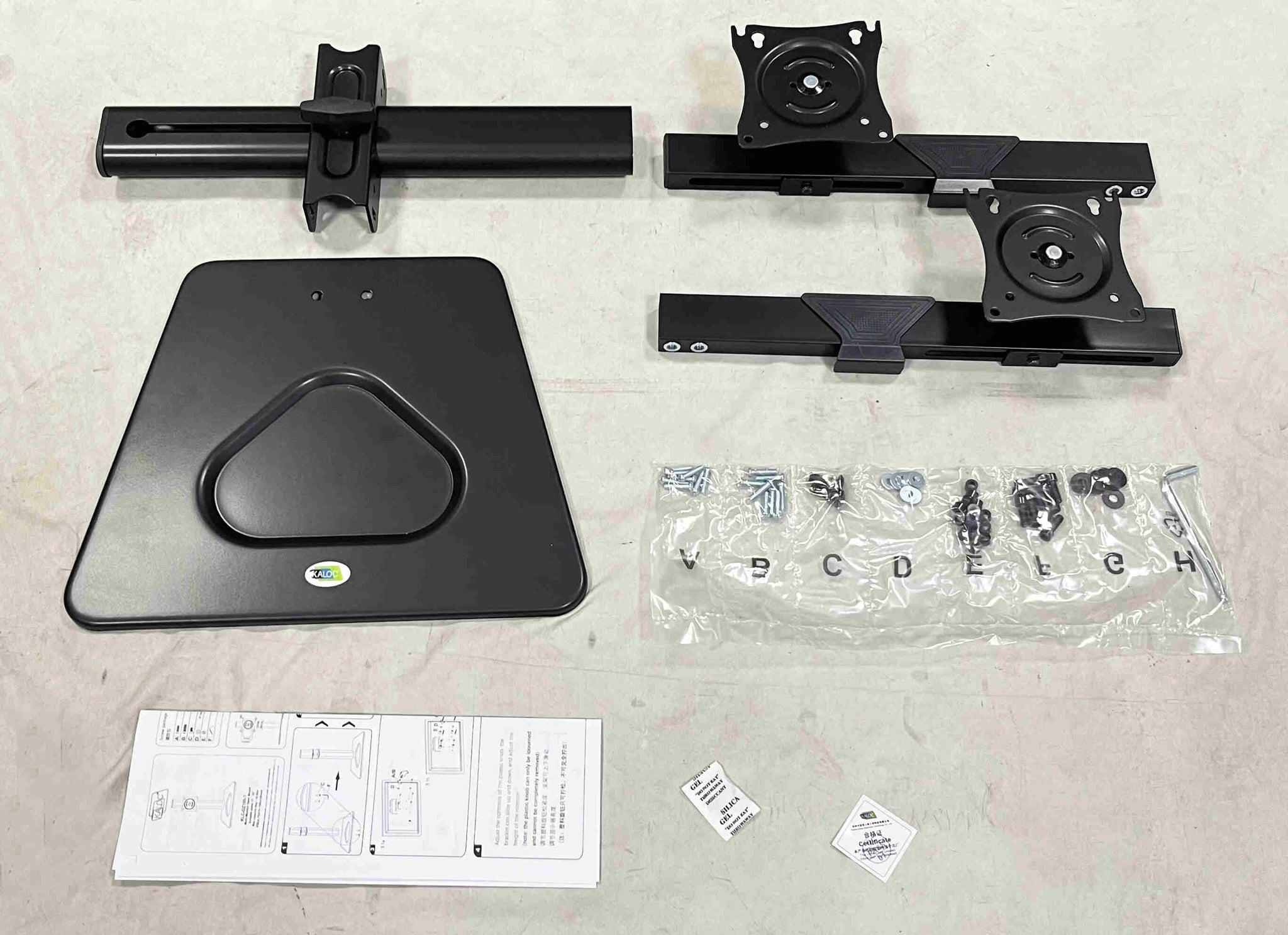 Kaloc Dual Multi Monitor Desk Mount Desktop Built Free Standing With Interactive Ergonomical Concepts - 17" to 32" Displays