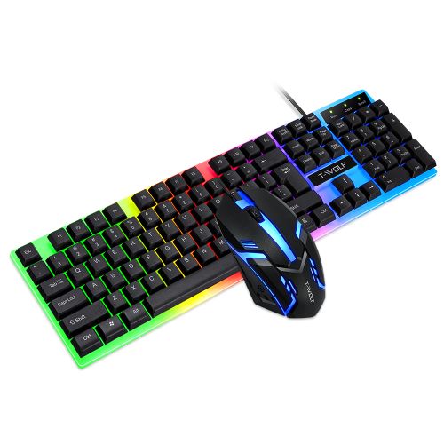 T-wolf TF230 Wired Gaming Keyboard With Background Light & Mouse