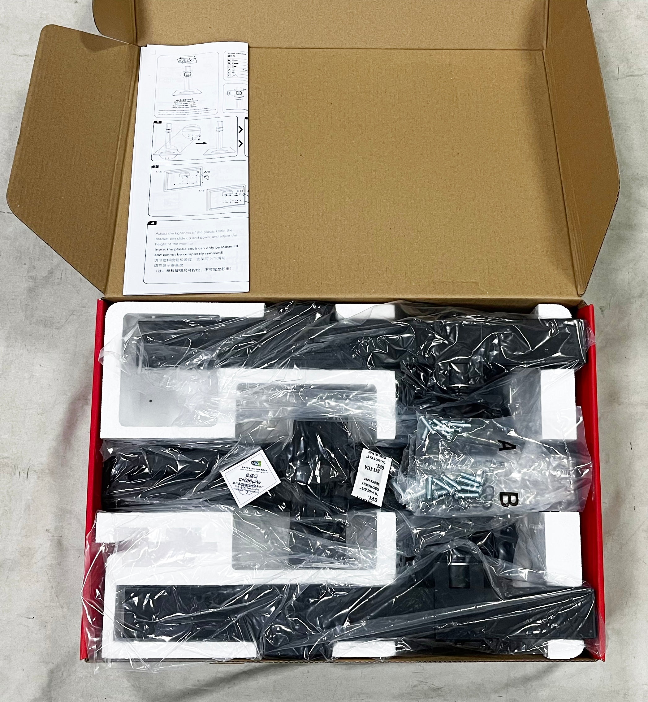 Kaloc Dual Multi Monitor Desk Mount Desktop Built Free Standing With Interactive Ergonomical Concepts - 17" to 32" Displays